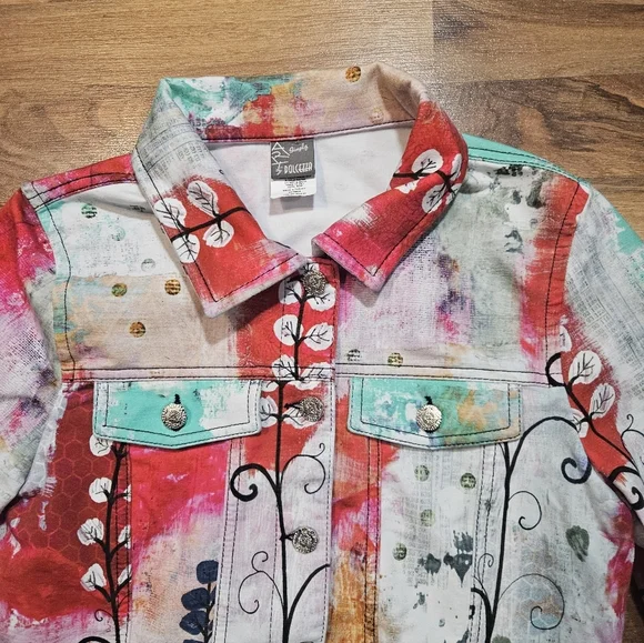 Dolcezza Simply Art Abstract Print Jacket Women’s Small - Picture 2 of 9